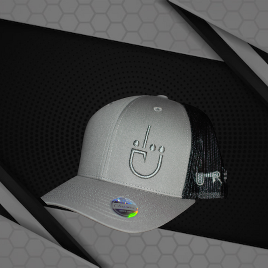 U R # 1 Trucker Hat - Cement Grey // Black Mesh