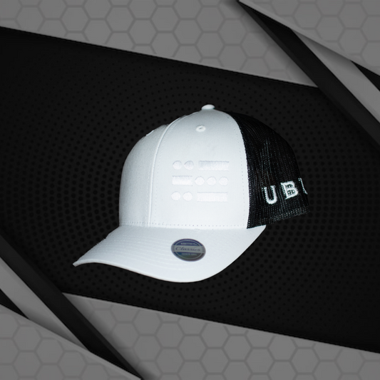 U B U Trucker Hat - White // Black Mesh