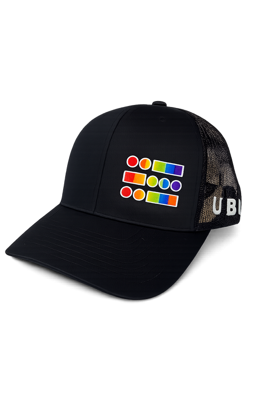 U B U  Trucker Style Pride Hat- All Black