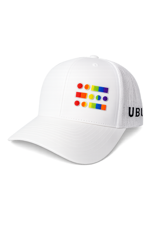 U B U  Trucker Style Pride Hat- All White