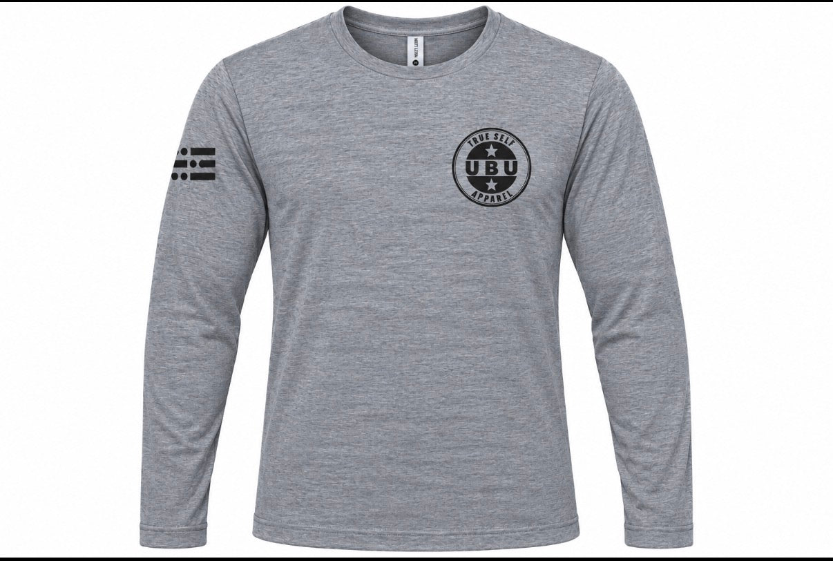 U-B-U Tri-Blend Heather Grey Long Sleeve T-Shirt