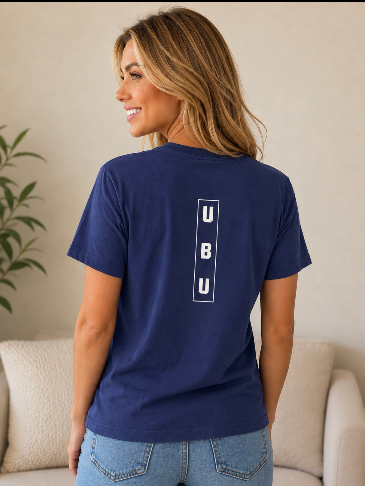 U B U   Short Sleeve Navy T- Shirt