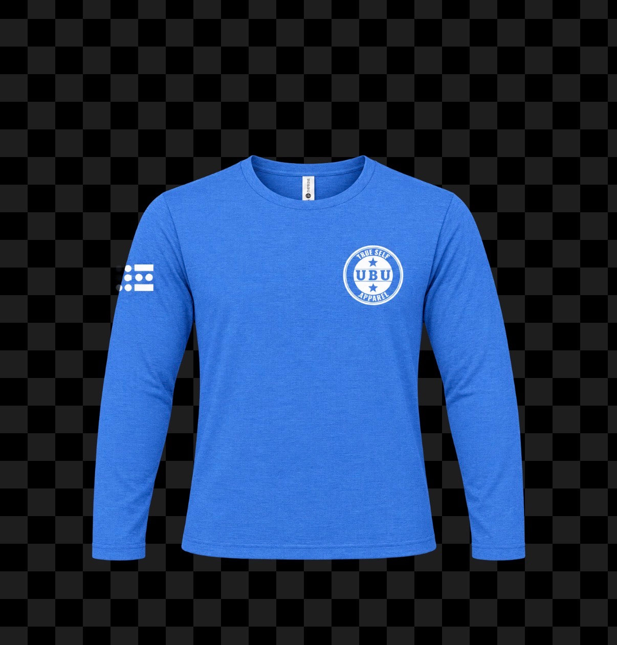 U-B-U  Heather Blue Tri-Blend Long Sleeve T- Shirt