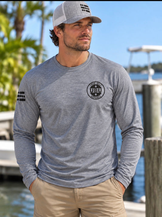 U-B-U Tri-Blend Heather Grey Long Sleeve T-Shirt