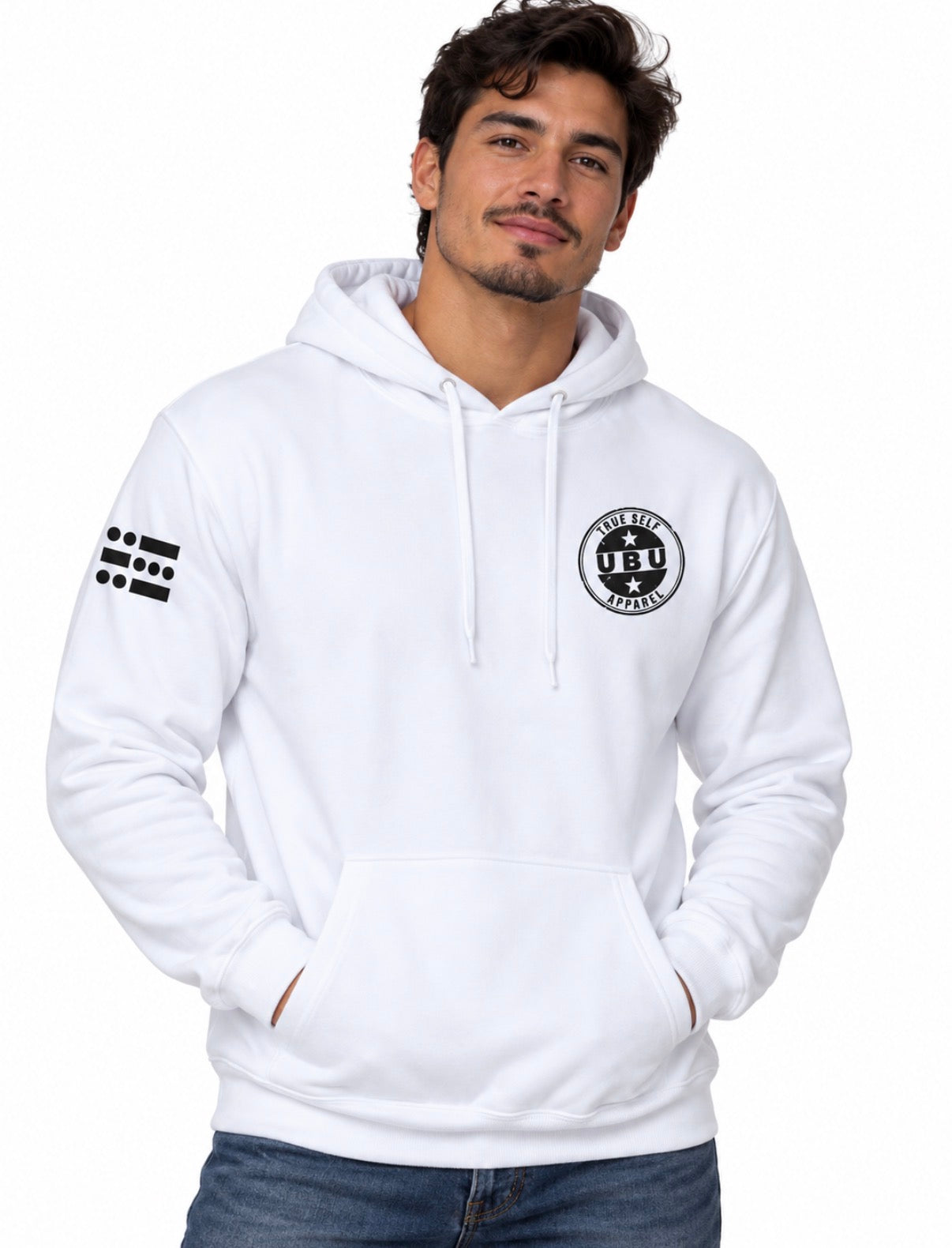 U-B-U White Pullover Hoodie