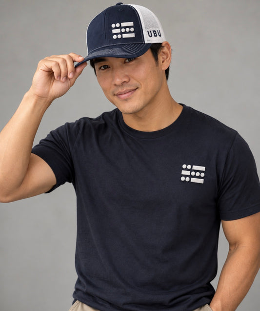 U B U Trucker Style Hat- Navy